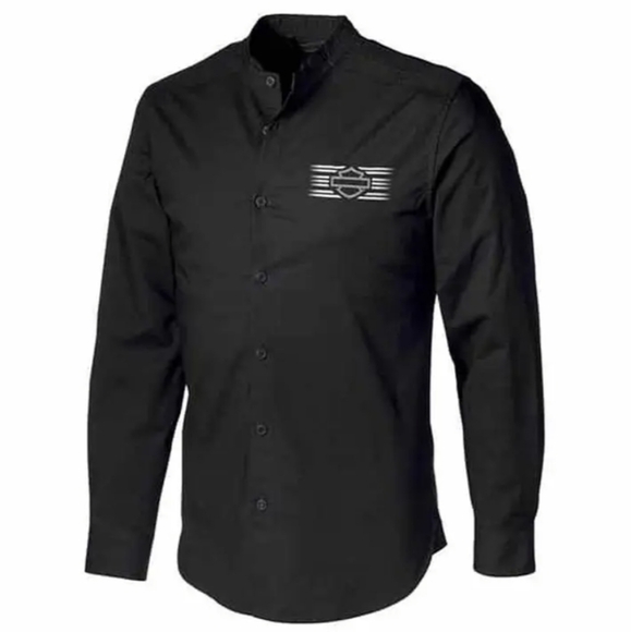 Harley Davidson Multi Stitch Yoke Stretch Long Sleeve Button Up Mens 2XL Black - Picture 1 of 12